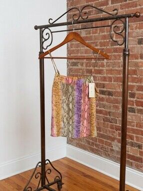 Striped Snake-Print Mini Skirt in Pink, Purple & Yellow